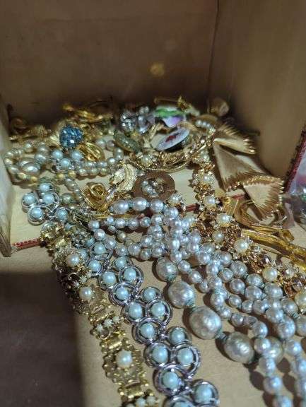 Costume Jewelry Collection in R.G. Dun Operas Cigar Box