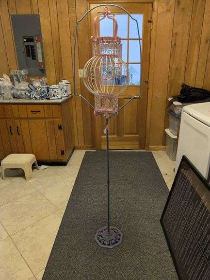 Decorative Metal Birdcage Style Plant Stand