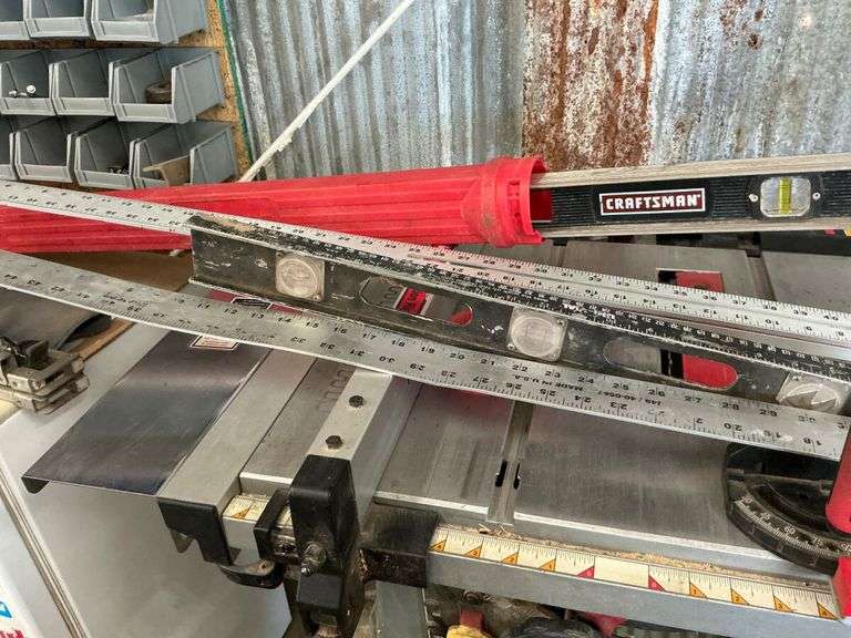 Craftsman Level and Assorted Rulers Lot image