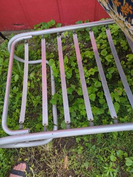Vintage Aluminum Floral Outdoor Lounge Chair