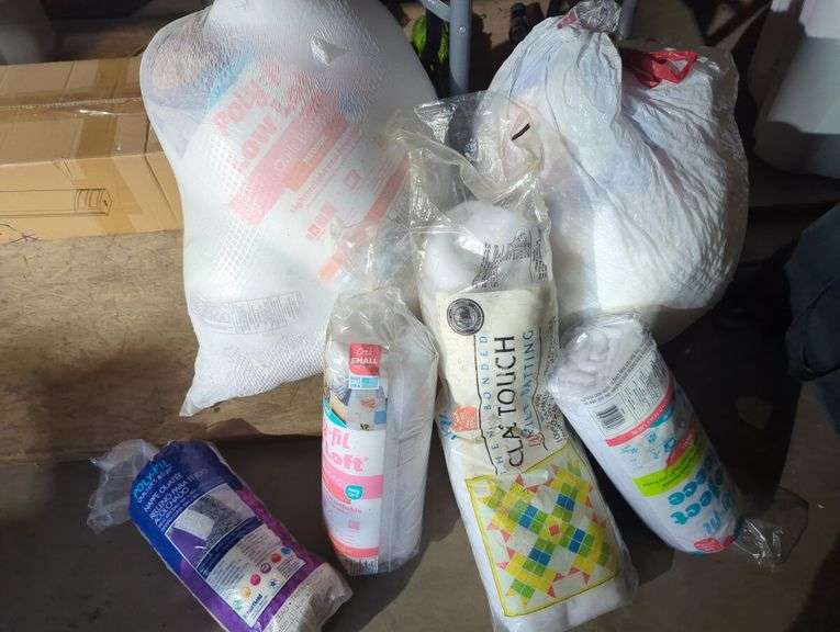 Large Lot of Assorted Fiberfill and Batting for Quilting & Crafts