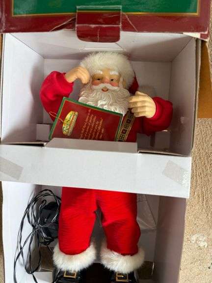 Jingle Bell Rock Santa Figure and Electric Holiday Candles