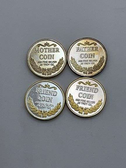 Four Commemorative .999 Fine Silver Coins