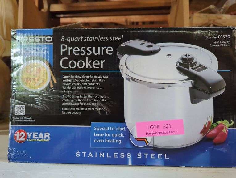 Presto 8-Quart Stainless Steel Pressure Cooker