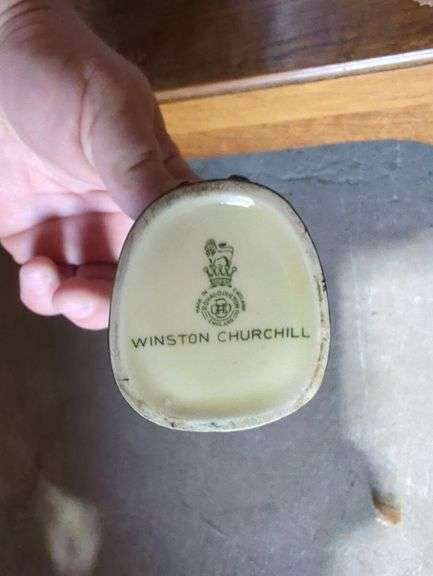 Assorted Collectibles: Japanese-Style Vase, Winston Churchill Figurine, Playing Cards and Leather Boxes