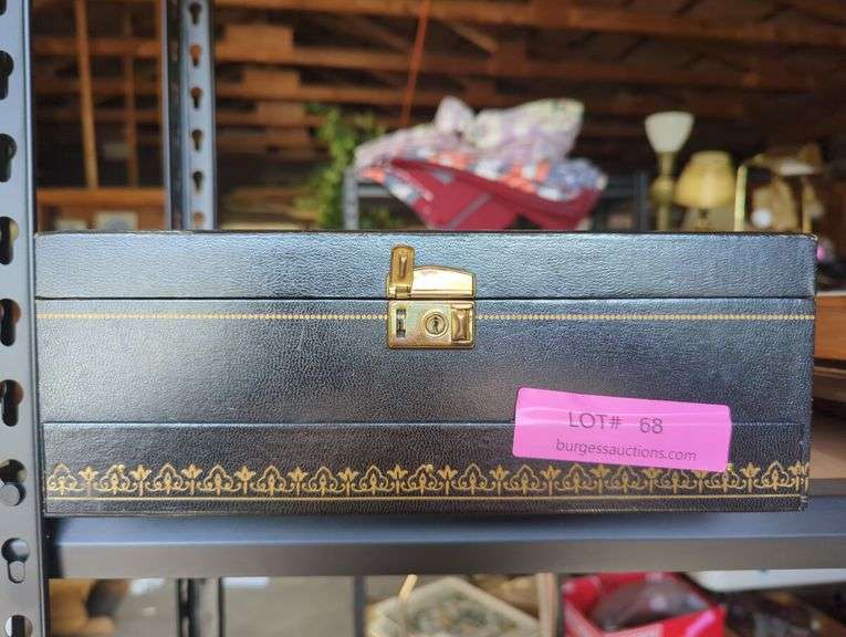 Black Jewelry Box Filled with Costume Jewelry
