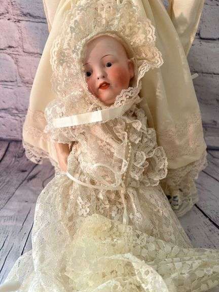Porcelain China Head Doll with Baby Doll