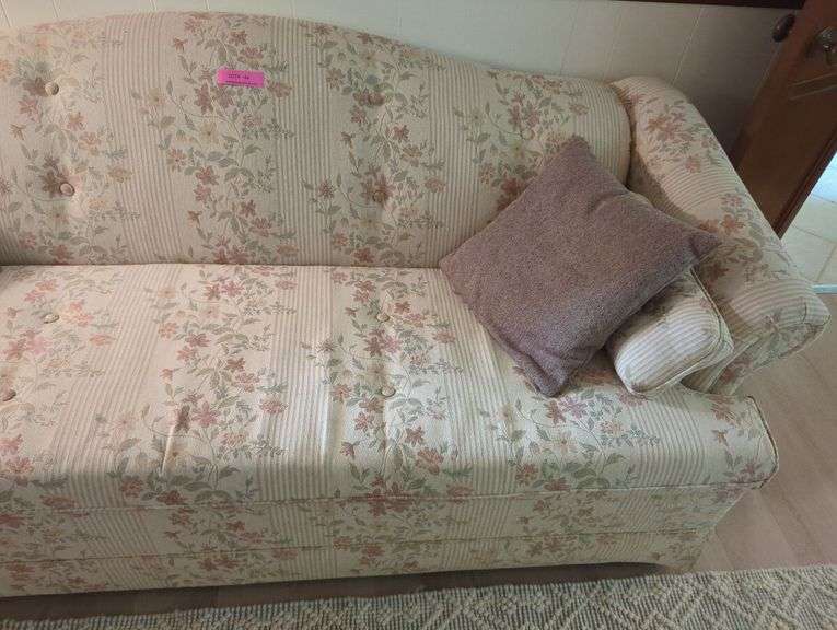 Charles Custom Furniture Floral Sofa and Wingback Chair Set