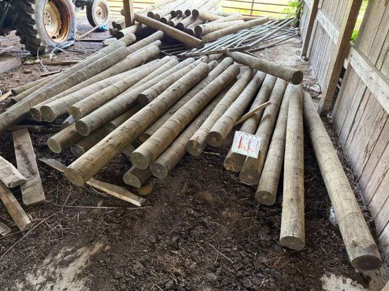 Approx 106 Wooden Fence Posts 8 inch x 8 FT