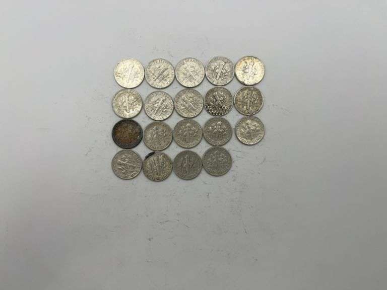 Group of 19 Silver Dimes