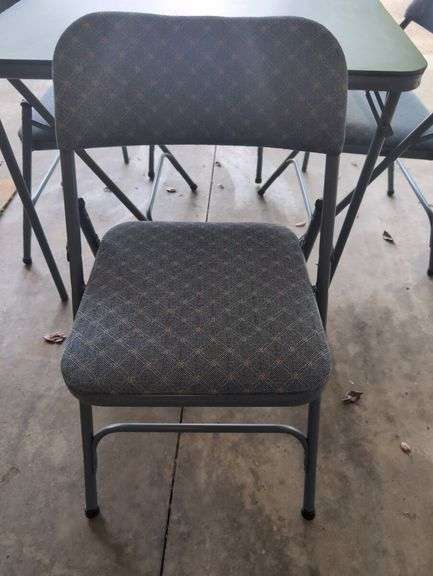 Two Folding Card Table and Chair Sets