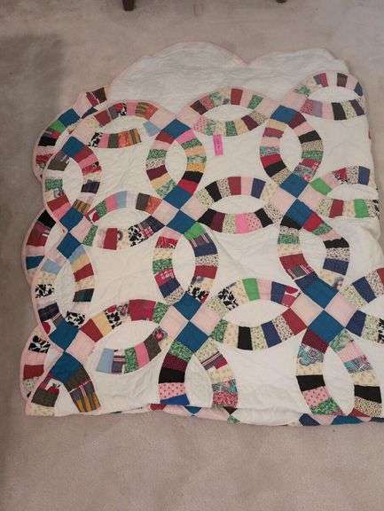 Handmade Wedding Ring Quilt
