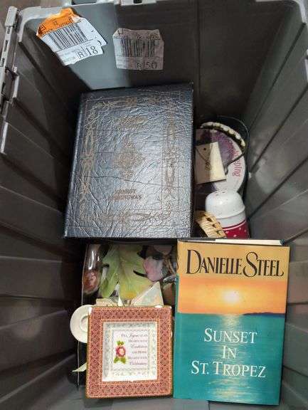 Mixed Collection: Brass Fireplace Cover, Books, and Decorative Items