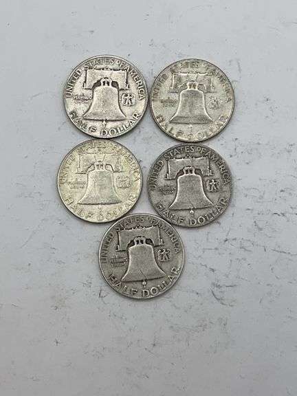 1950-1963 Franklin Half Dollars - Lot of 5
