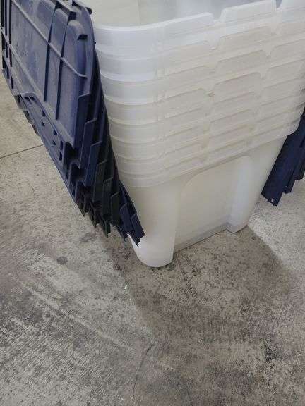 Stack of Plastic Storage Totes