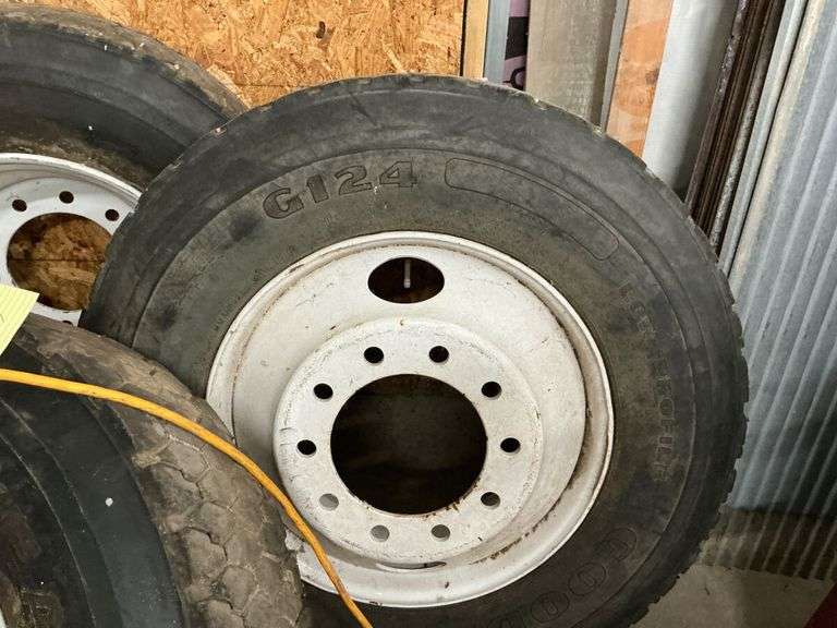 Set of Four Goodyear Truck Tires with Steel Wheels image