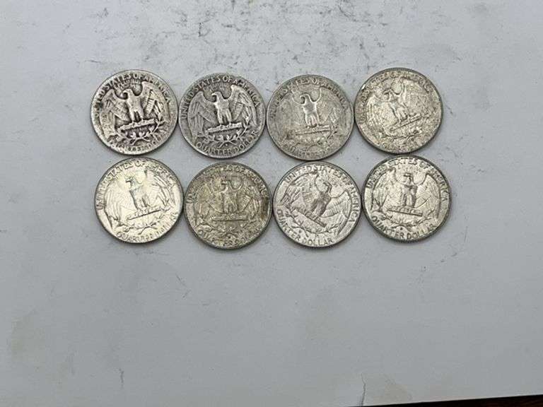 Silver Washington Quarters (1934-1964) - Lot of 8