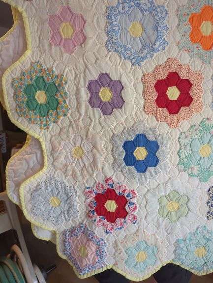 Handmade Floral Patchwork Quilt