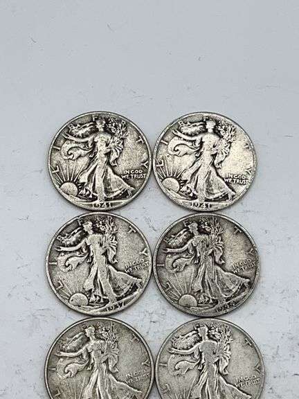 Lot of 9 Walking Liberty Half Dollars 1937-1945