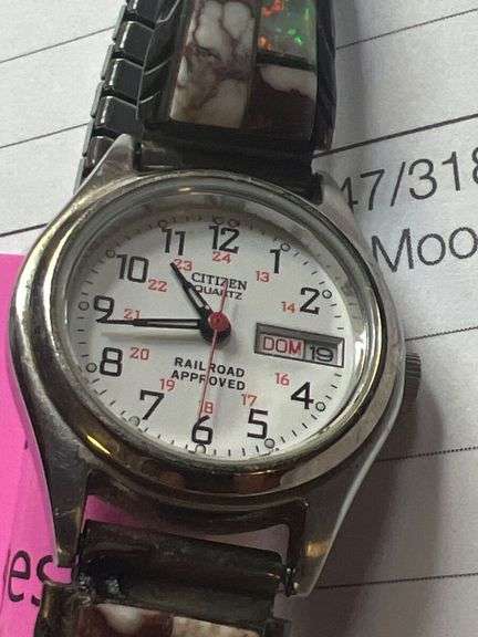 Citizen Ladies Watch with Sterling Band & Stone Inlay