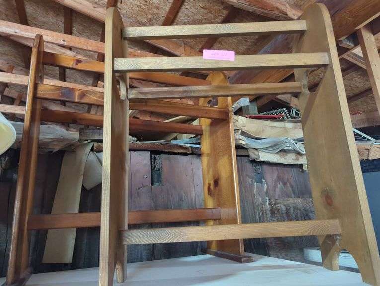 Set of Wooden Folding Luggage Racks