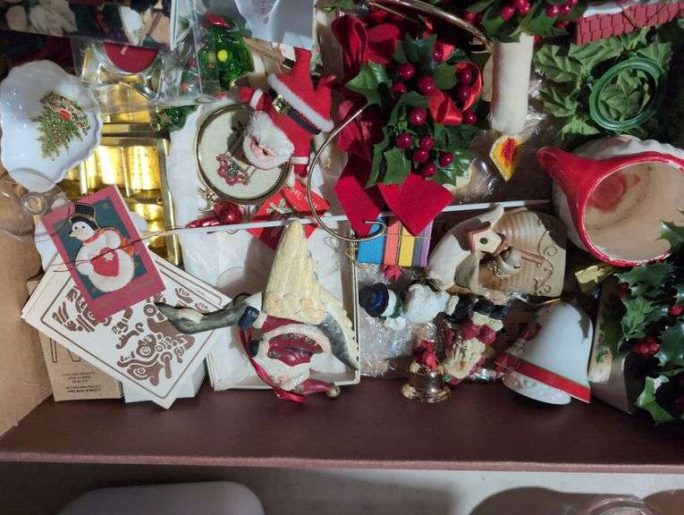 Box Lot of Christmas Decorations