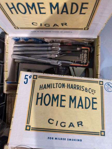 Mixed Lot with Hamilton-Harris & Co's Home Made Cigar Boxes, Craft Supplies, and More