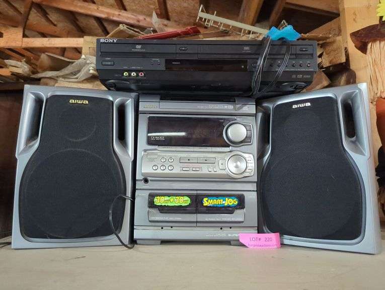 Aiwa Stereo System with Sony DVD/VCR Combo Player