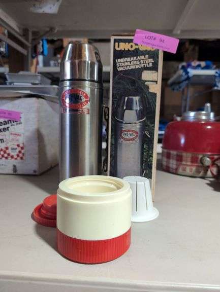 UNO-VAC Stainless Steel Vacuum Bottle and Columbian Terre Haute Kiltie Jug