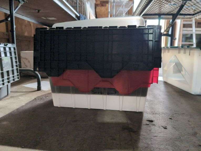 Lot of Plastic Storage Totes and Lids