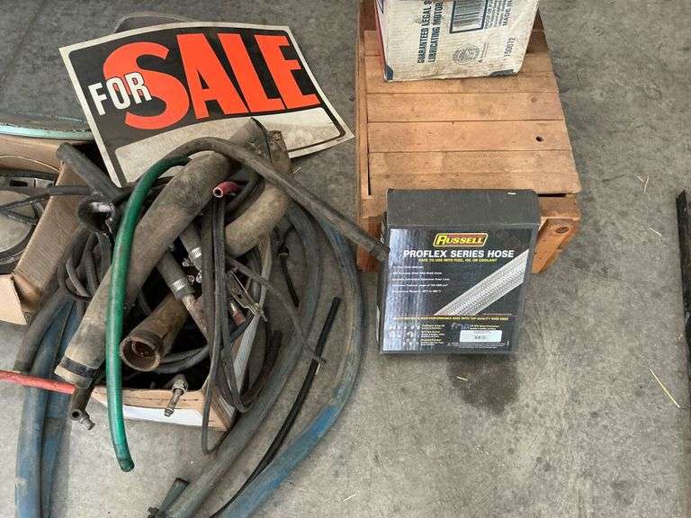 Assorted Hoses, Oiler Cans, and Accessories - Garage Lot image