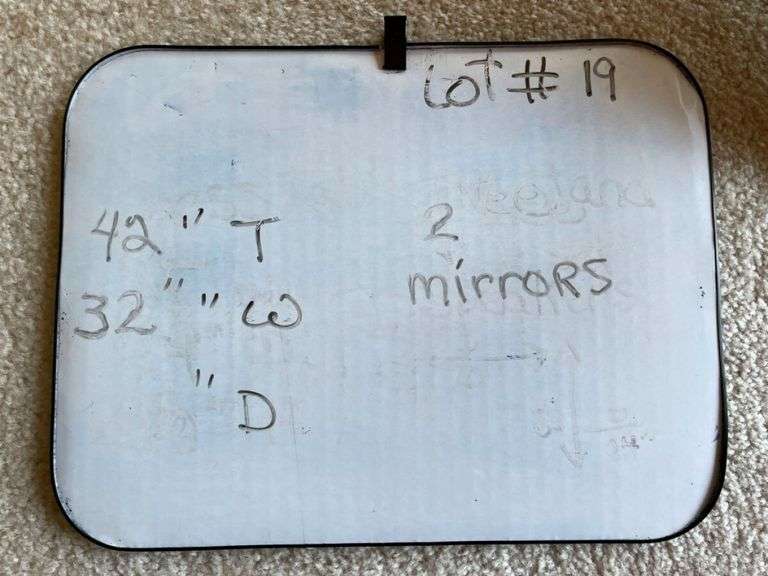 Lot of Two Mirrors: One Gold Framed and One White