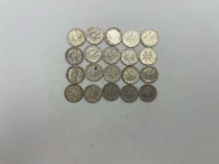Lot of Twenty Silver Dimes