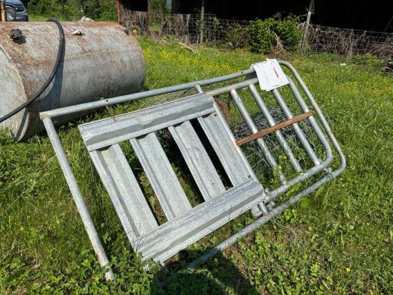 Lot of Fencing Supplies: Metal Gate and Rolls of Wire Fencing