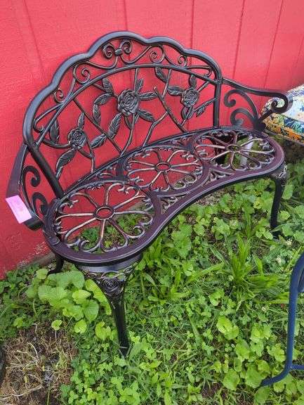 Decorative Metal Outdoor Bench