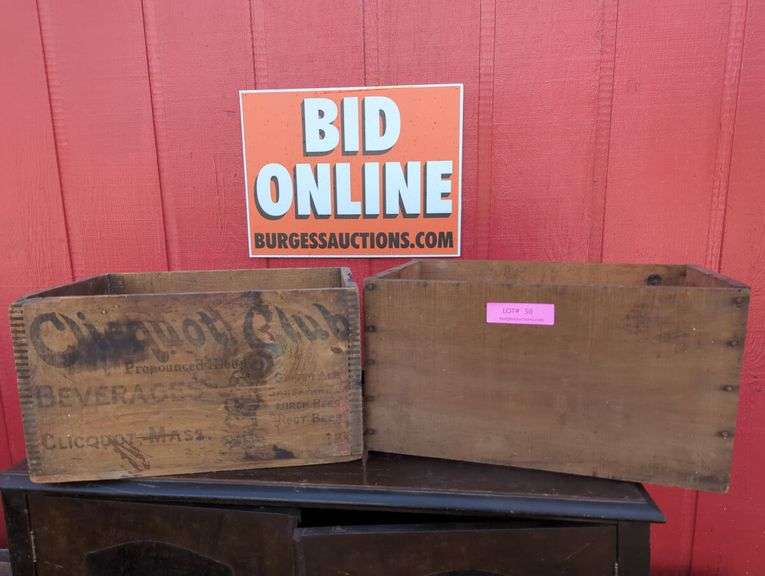 Clicquot Club Beverage Wooden Crates - Pair