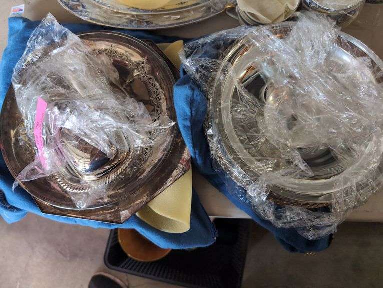 Silver Plated Serving Set: Platter, Butter Dish, and More