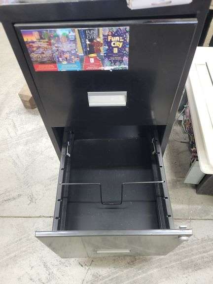 Metal File Cabinet with Sliding Door Hardware & Other Items