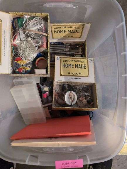 Mixed Lot with Hamilton-Harris & Co's Home Made Cigar Boxes, Craft Supplies, and More