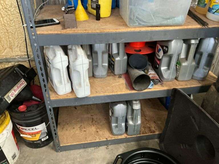 Garage Shelf with Auto Supplies