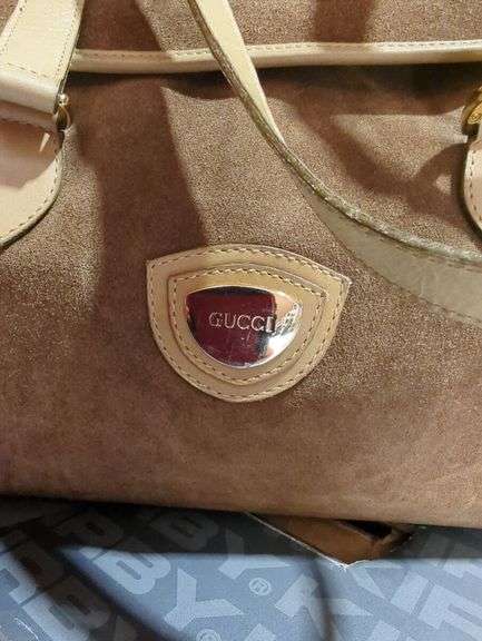 Gucci Brown Suede Leather Shoulder Bag