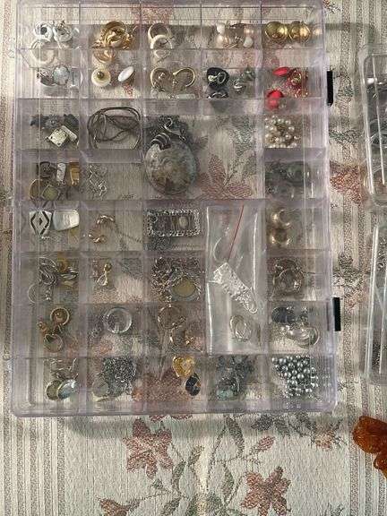 Costume Jewelry Collection with Rings, Necklaces, Earrings, and More