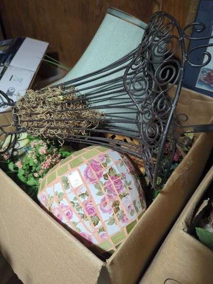 Assorted home decor and faux flowers