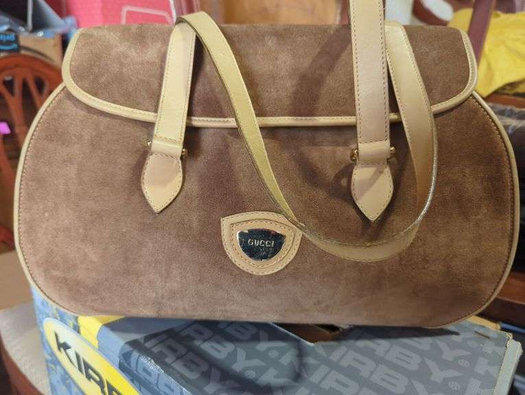 Gucci Brown Suede Leather Shoulder Bag