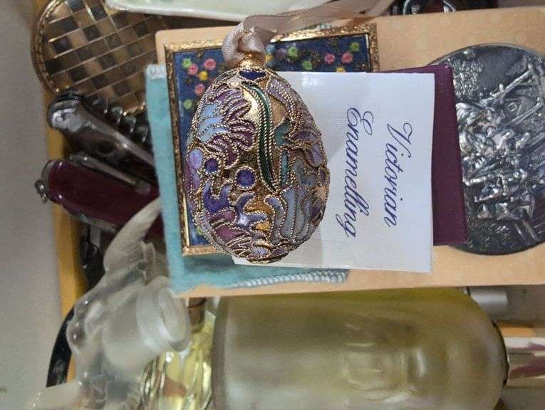 Box Lot of Perfume Bottles, Trinket Boxes, and Other Assorted Items