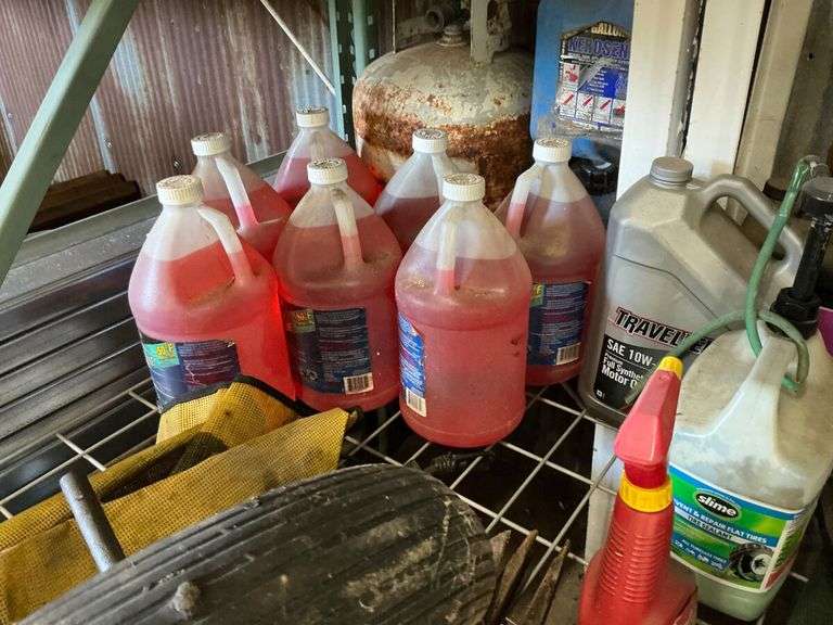 Garage Lot: Assorted Fluids, Wheelbarrow Wheels, and More!