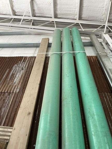 Lot of 3 Large Diameter Green Pipes
