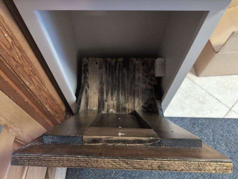 Small Wooden faux Four-Drawer Cabinet (hides a wastecan)