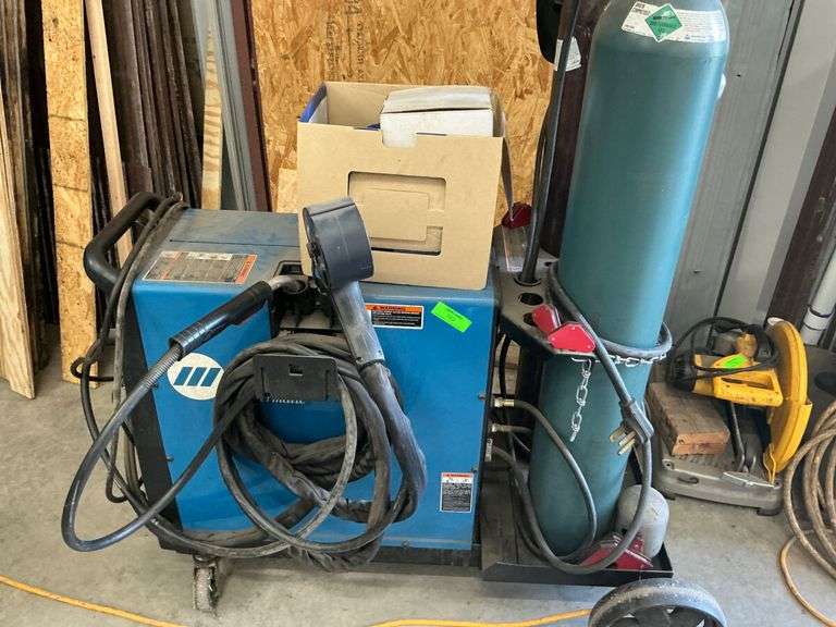 Miller Millermatic 210 Wire Welder with Tank & Welding Helmet image