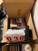 Box Lot of DVDs and CDs - Titles Including CSI, Shrek, American Pie